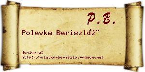 Polevka Beriszló névjegykártya